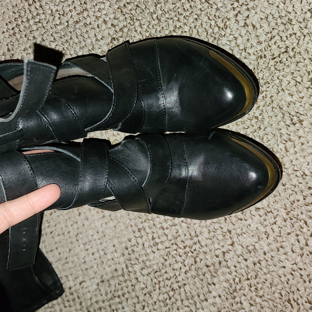JOIE REAL LEATHER STRAPED PLATFORM HIGH HEEL SEXY AZZ BOOTIE EUC - Picture 9 of 12